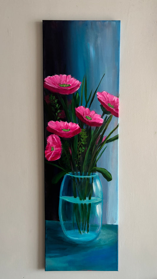 Love and Light Original Painting Pink Flower - Grace Sugrue Art
